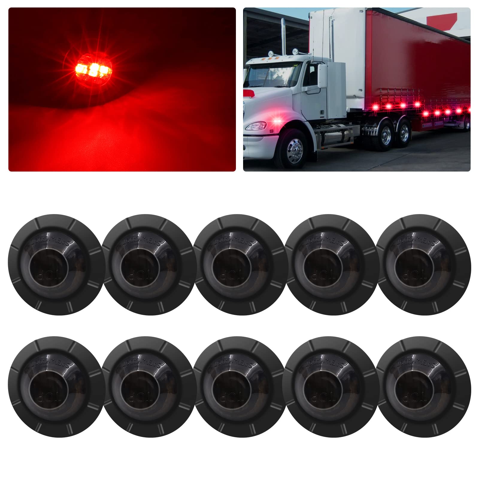 

X-STYLE Side Marker, LED, 12 V, Red, LED Car Width Light, Trailer, Smoke Lens, 12V