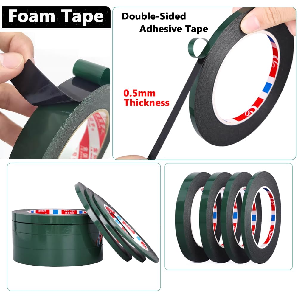 Double Sided Adhesive Tape Black Foam Tape for Cell Phone Repair LCD Curved Screen Dust Proof 0.5mm Thick (3mm*10M)