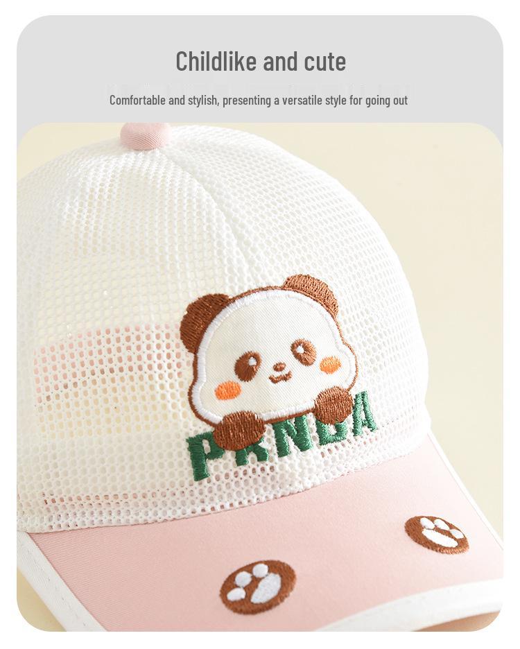 Cute Panda Mesh Hat: Children's Windproof Sun Protection Baseball Cap