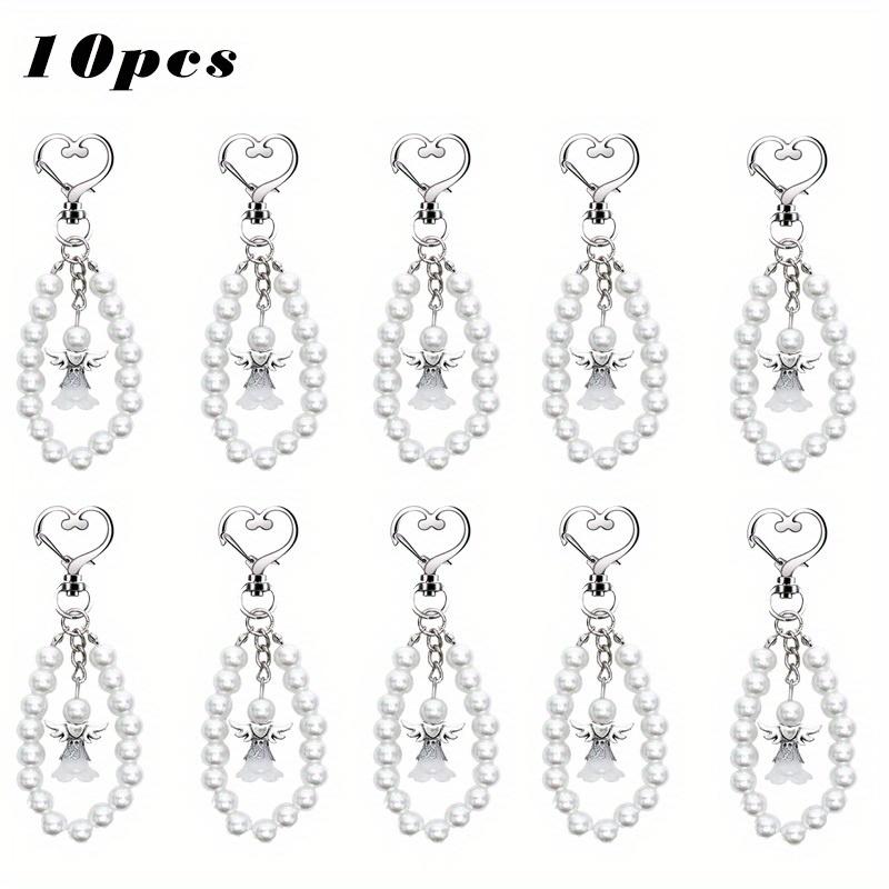 10 ks Roztomilých Andělských Klíčenek s Dárkovými Krabičkami a Poděkovacími Kartičkami Křtiny Nevěsty Svatba Gender Reveal Party