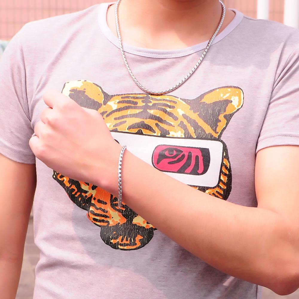 Colier cu pandantiv pentru bărbați din argint 925 100% bijuterii din argint solid pentru bărbați, lanț de șarpe 4 mm, 22 inchi