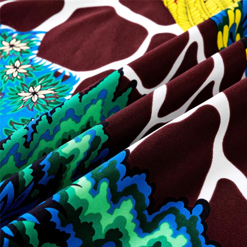Trois Girafe Hijabs Foulard Femme Bandana Fait Main Sergé Bouclé Soie Carré Foulard de Luxe Foulards de Tête Écharpes 90Cm