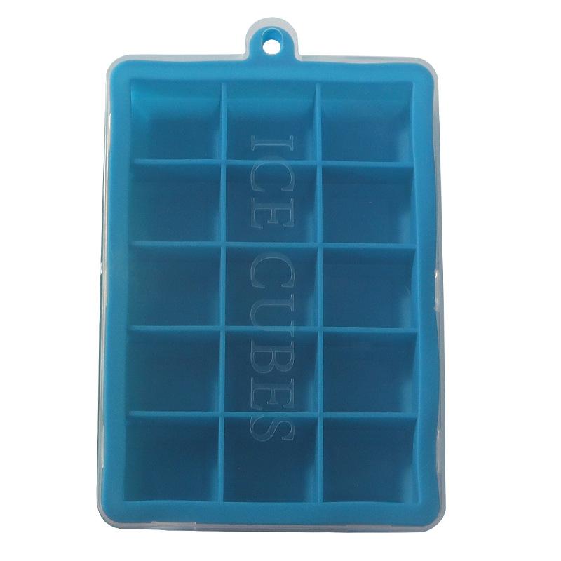 15 Grid Silicone Ice Cube Maker Easy-Release Square Shape Ice Cube Trays Molds Kitchen Bar Pub Wine Ice Blocks Maker Mould Tools