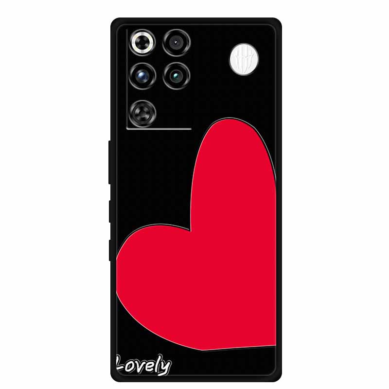 For ZTE Nubia RedMagic 11 Pro 5G Case 3D Emboss Flowers Relief Soft Black Silicone Back Cover For ZTE Nubia RedMagic 11Pro Funda
