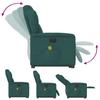 Electric Massage Recliner with Rising Assistance Dark Green Fabric