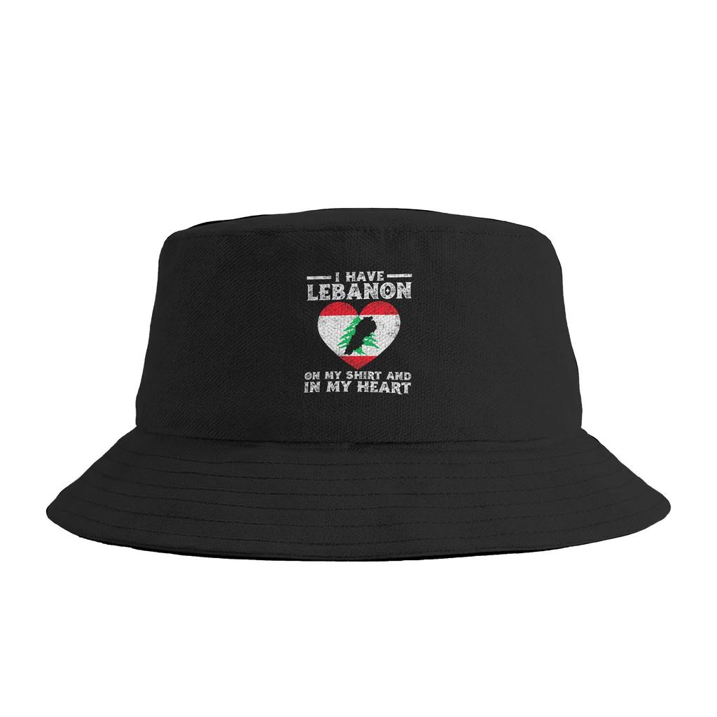 Lebanon Cedar Tree Red Heart Bucket Hat Spring Fashion FisherUnisex Hats For Unisex Breathable Beach Travel Caps Hawaii Sun Hats