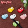 6pcs Japanese Ceramic Chopstick Holders Rack With Floral Patterns Spoon Fork Tableware Ornament Pen Holder Table Decor