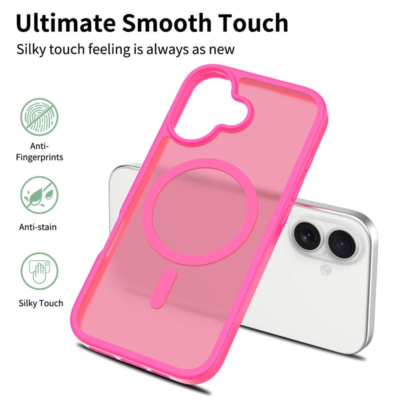 Magnetic Attraction Frosted iPhone 17 Case, Compatible with iPhone 13, 14, 15, 16, 17 Models