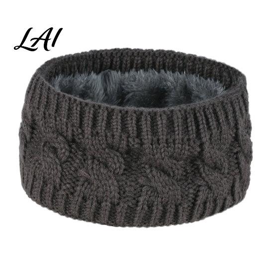 Knitted Headband with Fleece Lining Winter for Women Soft Lined Thermal Hair Running Gear Women Band Thickened Plush Ear Warmer Cold Weather Outdoor