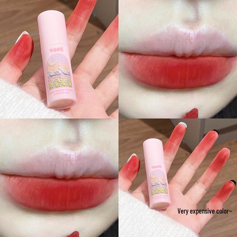 TSOI Moonlit Blossoms Velvet Matte Lip Mud: Easy-Apply, Brightening Lip Gloss for Students