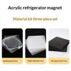 10 Stuks Zeer Transparant Acryl Vierkant Rond Met Magnetisch Vel Materiaal Pakket Huisdecoratie Diy Koelkastmagneet