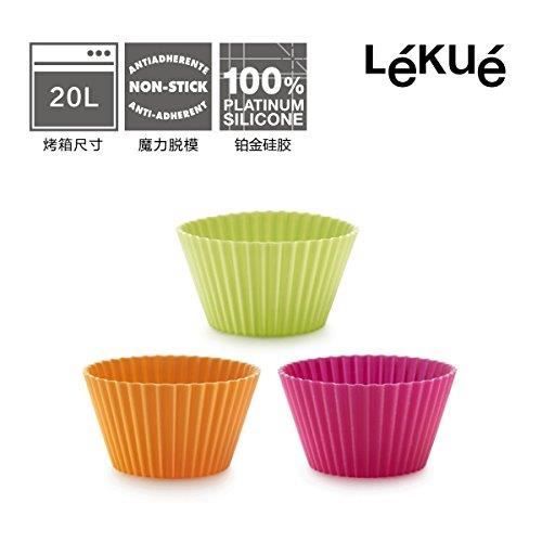 Moule à Muffin - LEKUE - 0240100SURM033 - Silicone Platinum - Multicolore - Set de 6