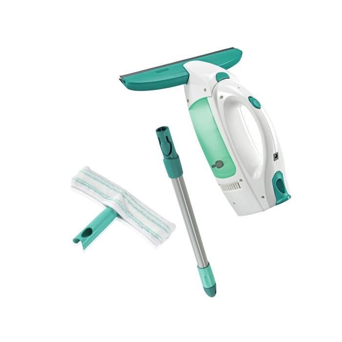Nettoyeur pour vitre avec manche et mouilleur Leifheit Dry &amp; Clean 51003, set pour un nettoyage sans traces, autonomie 38min