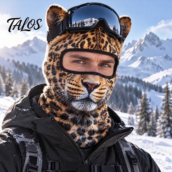 Elastic Polyester Balaclava for Hiking Old Man Ski Mask, Realistic 3D Animal Face Balaclava, Funny Winter Full Novelty Accessories Vacation Cover with