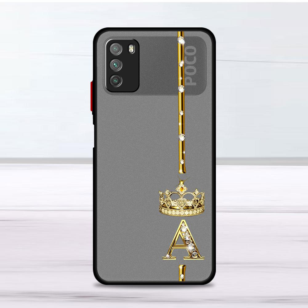 

Чехол из розового золота с 26 буквами ABC для Xiaomi Mi Poco X3 NFC M3 11 10 12 9T 11T 10T Pro Note 10, матовые жесткие чехлы для телефонов Xiaomi Poco X3 Pro