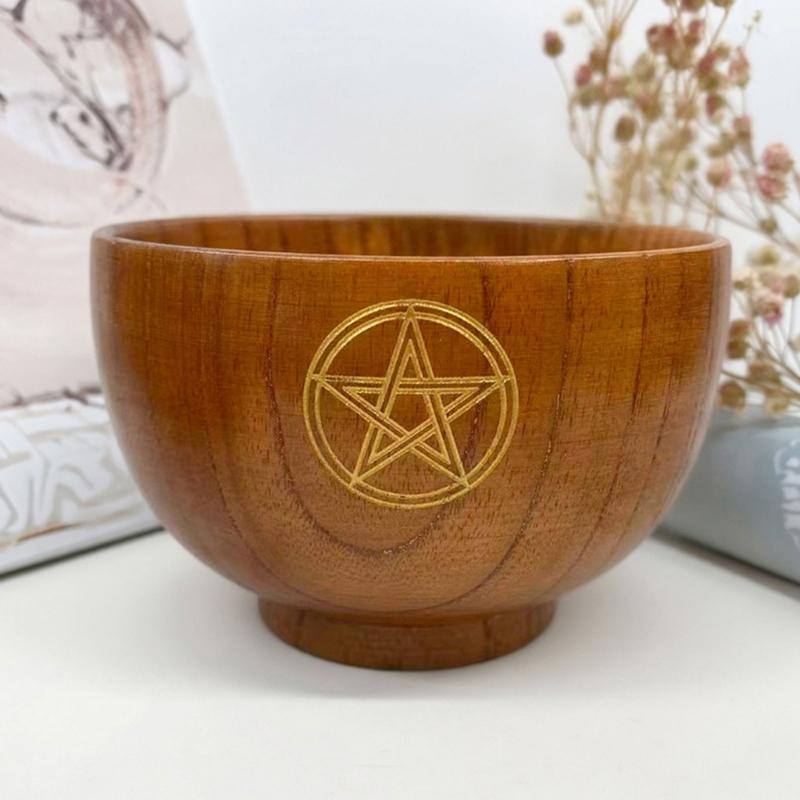 Wood Bowls Ritual Tableware Board Game Divination Astrological Tool Altar Bowl Decoration Witchcraft Props Supply