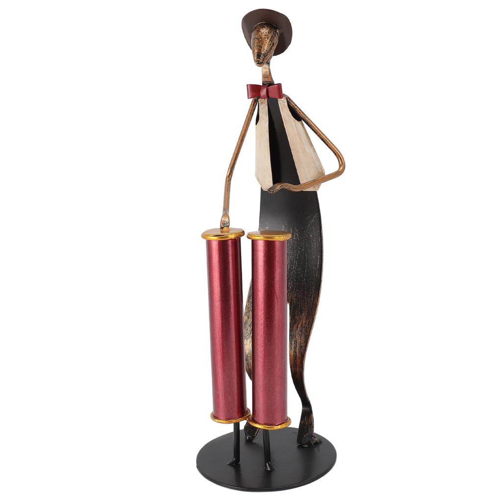 Drummer Statue Iron Drum Player Sculpture Exquisite Decorative Musical Instrument Player Figurine