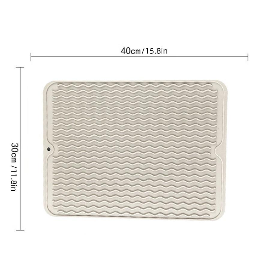 

Silicone Dish Drying Mat Silicone Drain Mat for Kitchen Non-Slip Easy Clean Sink Mat Large Heat-resistant Dish Drainer Mat 30x40cm кавовий