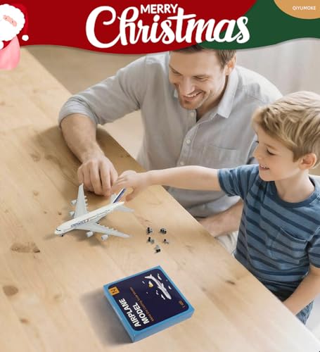 QIYUMOKE 1/400 Scale Air France A380 Airplane Model Kit (6-inch Large) with Assembled Aircraft Landing Gear and Display Stand, Adult Aviation Gift or