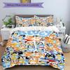 3Pcs Bluey Biscuits Adventure Bedding Set Quilt Cover Pillowcase Home Christmas Xmas Halloween Gift 1 Duvet Cover 2 Pillowcase S92158