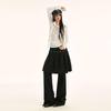 American Retro Pleated Skirt-Pants Two-Piece Long Suit with Unique Design