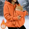 Moletom com Bolso para Animal de Estimação Feminino com Bolsa Frontal para Cães Pequenos e Gatos, Moletom Casual