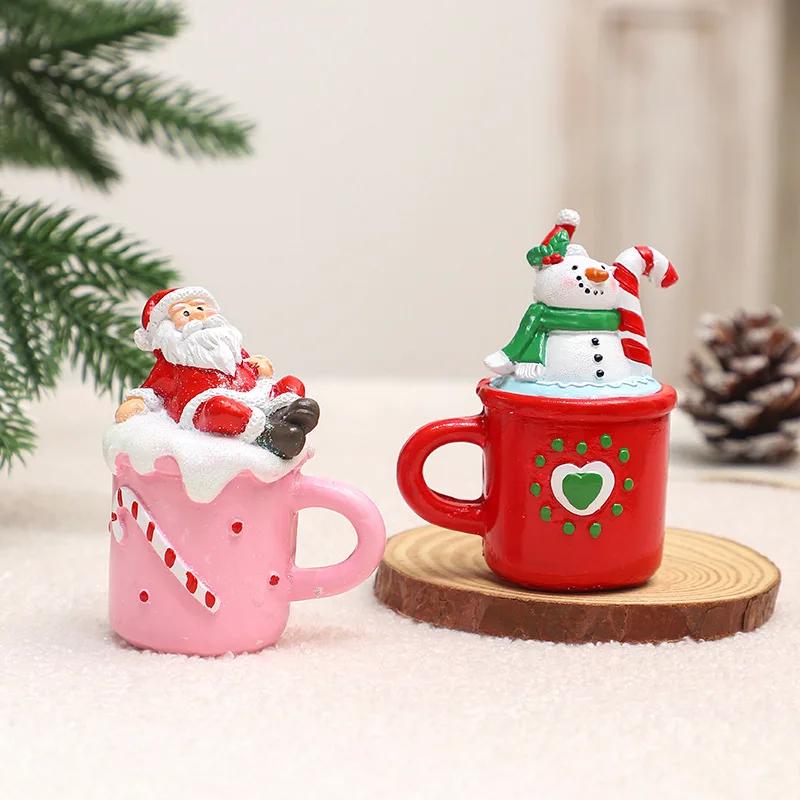 Nordic Style Christmas Decorations Resin Santa Tree Cake Topper Party Decorations Cross-Border New Arrival Christmas Pendants
