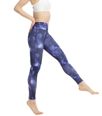 YOGALOVE Kvetinový Potlač Joga Crop Top Ideálny na Horúcu Jogu Veľkosť Dámske Legíny, Rýchloschnúce, Dĺžka, (Kozmická námornícka, XL)