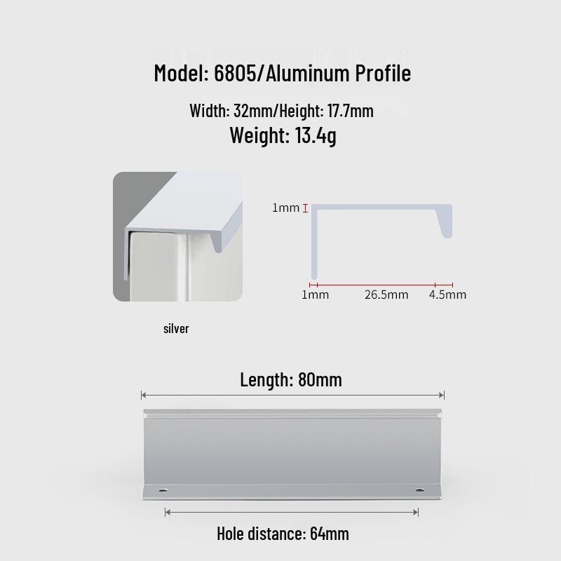 Modern Minimalist Black Invisible Handle for Cabinet Doors and Drawers