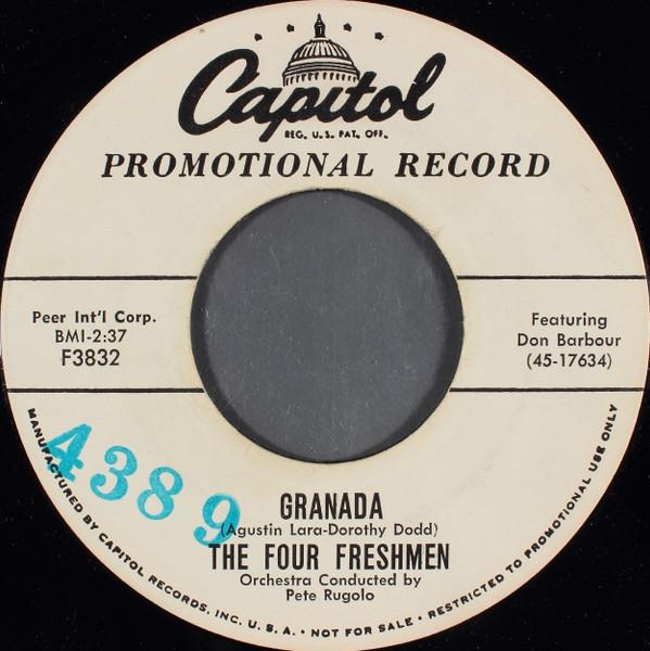 

7-дюймовая пластинка FOUR FRESHMEN Granada How Can I Begin To Tell F3832PROMO Capitol Records 1957 США Поп Б/у
