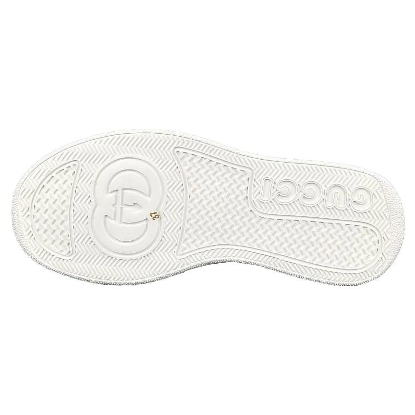 GUCCI Chunky B GG Leather Low top Stylish Skateboarding Shoes Women's Ecru (Unisex) Skate Shoes 705211 UPGB0 4941