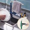Telescopic Sink Storage Rack Large Capacity Adjustable Design Ventilated Hollow Kitchen Sink Drain Rack with Towel Hanger