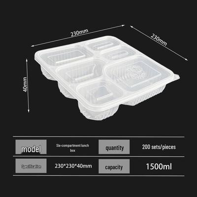 Jin Shen Yuan Disposable 6-Compartment Takeout Meal Boxes