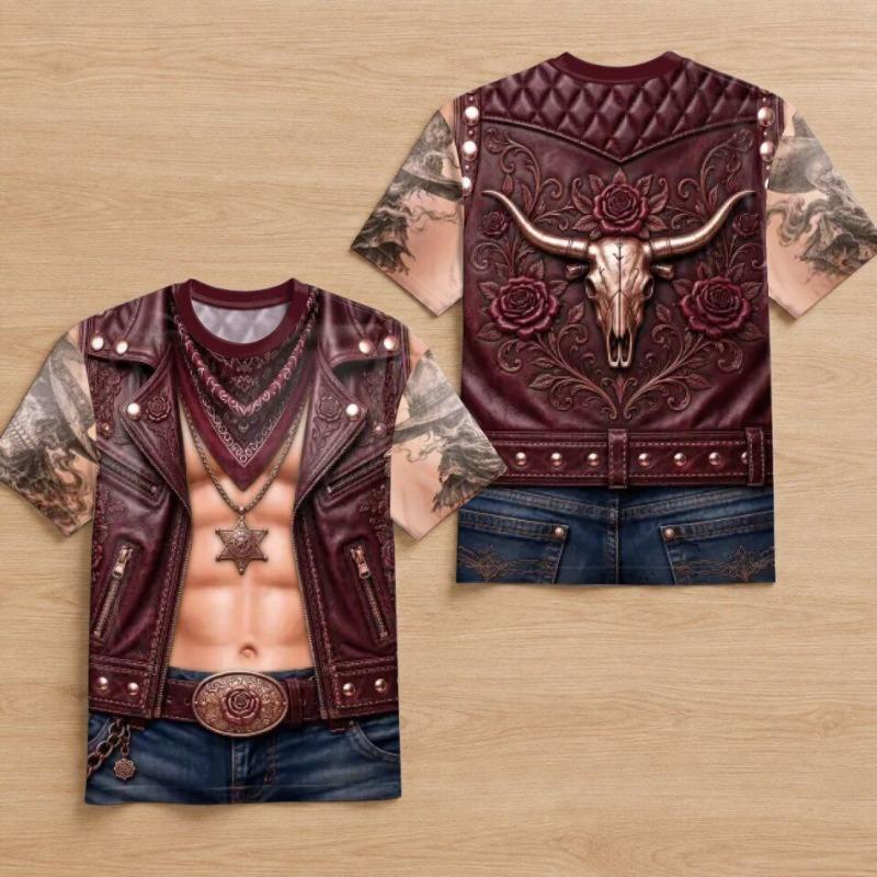 Men's Creative Summer Muscle Pattern T-Shirt