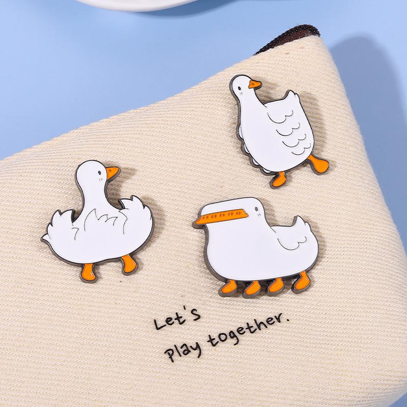 Duck Cute Playful Brooch Metal Badge Colorful Goose Accessory Unique Fashion Piece