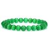 Bracciale con perline di occhio di gatto da 8 mm, bracciale con perline rotonde in pietra naturale, bracciale con perline di quarzo occhio di gatto liscio, gioielli da uomo e da donna.