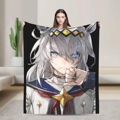 Uma musume cinderella gray - Oguri Cap Deckenbezug Flanell Überwurfdecke Schlafzimmer Sofa Bedruckt Weich Warm Tagesdecke