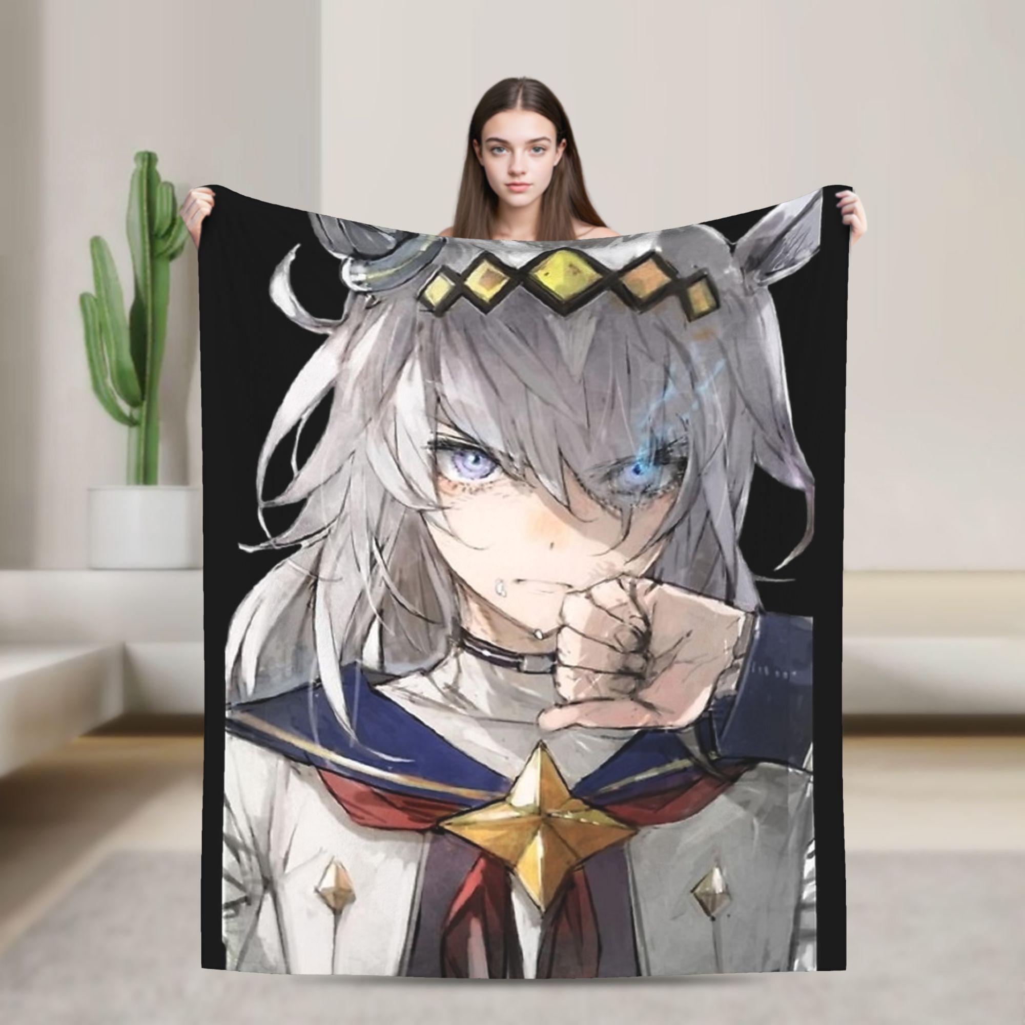 

uma musume cinderella gray - Огури Кэп Наволочка на одеяло Фланелевый плед Спальня Диван С принтом Мягкий Теплый Покрывало 200x150cm 80x60in