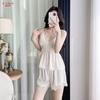 New pure desire wind lace suspender nightdress three-piece summer ice silk loungewear set sexy pajamas for women