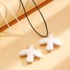 New Fashion White Ceramic Peace Dove Pendant Women Necklace Vintage Geometric Adjustable Rope Sweater Chain Trendy Jewelry Gifts