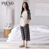 Pabonu Spring/Summer Women's New Short Sleeved Shorts Comfortable Cotton Outerwear Pajama Set FD