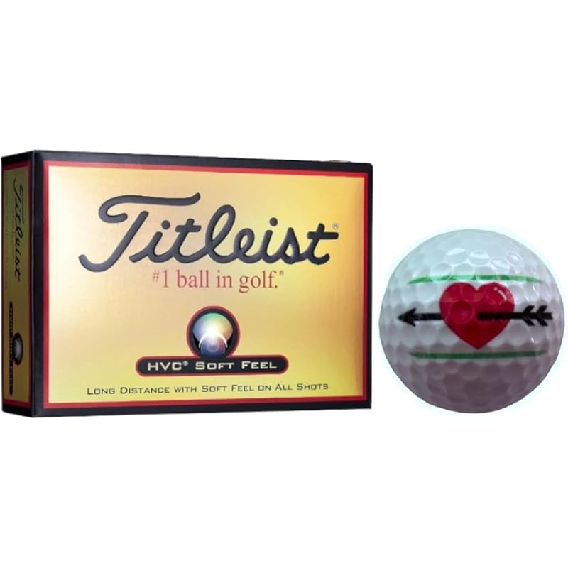 

[Hapiraki_Golf Line] golf ball HVC SOFT FEEL With line (1 dozen white hearts)