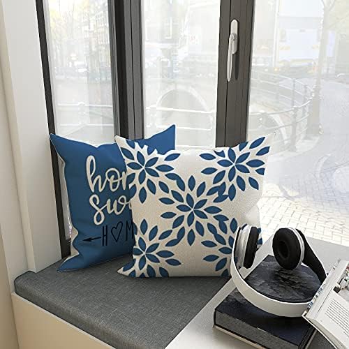 Modern Light Blue Pillow Covers Linen Fabric Cushion Covers For Sofa Couch Bed Car Living Room Bedroom Outdoor Home Decor
