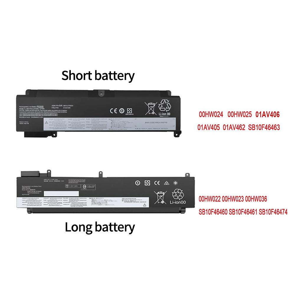 Lenovo ThinkPad T460S T470S Serisi için 01AV406 Pil SB10J79003 01AV405 01AV462 00HW024 00HW025 00HW038 01AV407 01AV408