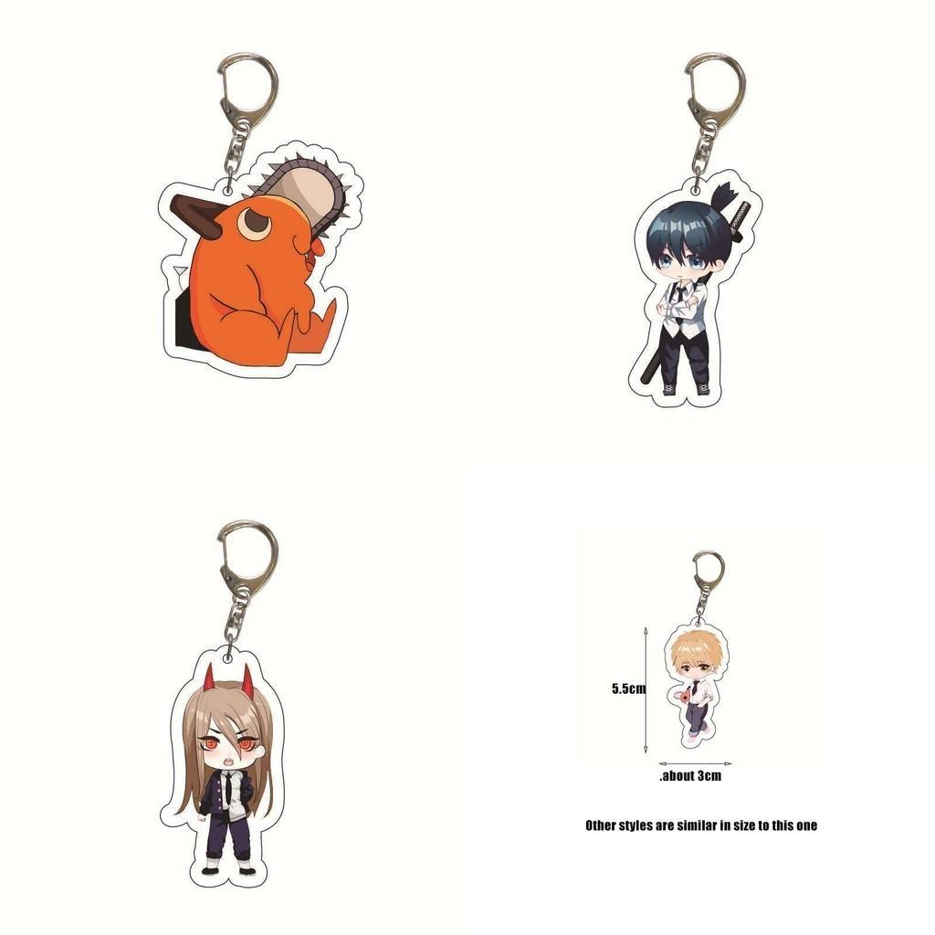 Chainsaw Man Acrylic Keychain Double Sided Printing Cartoon Character Bag Pendant