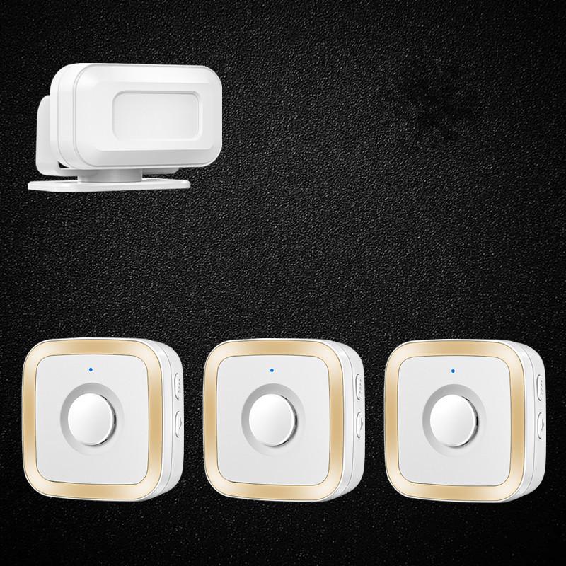 Split-Type Commercial Entry Sensor Doorbell with Voice Greeting Alarm Model A золотой