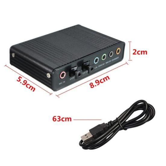 6 Channel USB 5.1 Optical S/PDIF 2 External Audio Sound Card Adapter