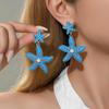 Starfish Rhinestone Pearl Stud Earrings: High-End European & American Resort Style