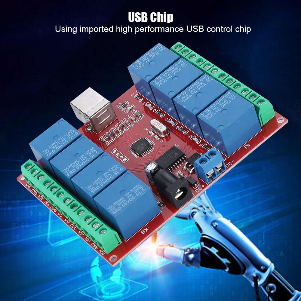 8 channel 5V Computer USB Intelligent Control Switch Relay Module Free driver