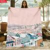 Classic Ribbon Motif Cozy Bed Blanket Versatile Home Decor Gift Idea For Gym Dance Studio Lounge Room